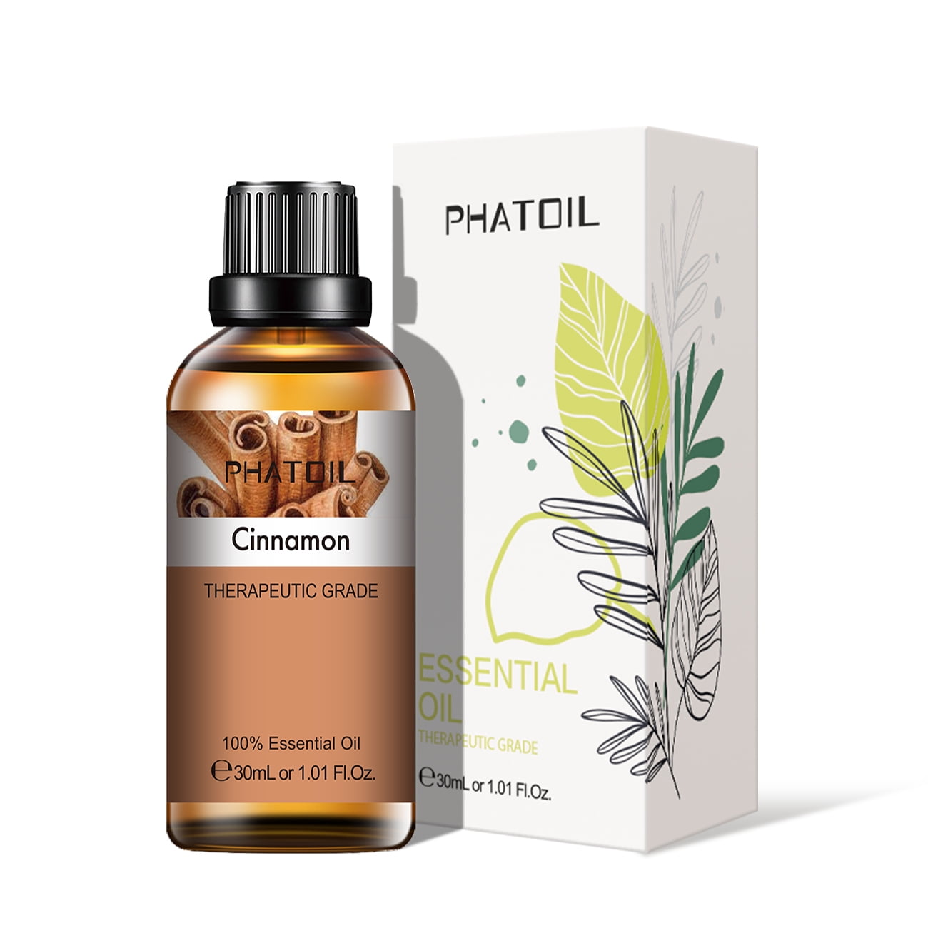 PHATOIL Cinnamon Essential Oils for Diffusers Humidifier 100% Pure Natural Aromatherapy Massage Bath Sleep Relaxation 30ml/1.01 fl.Oz