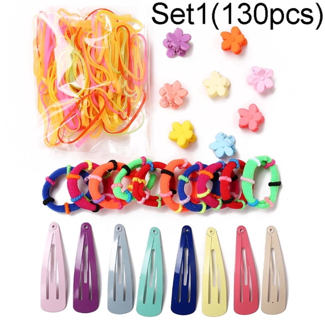 TopLLC Jewelry Sets NEW lovely Girl Elastic Rope Hair Ties Ponytail Hair Clips Hairband Set Dangle Earring
