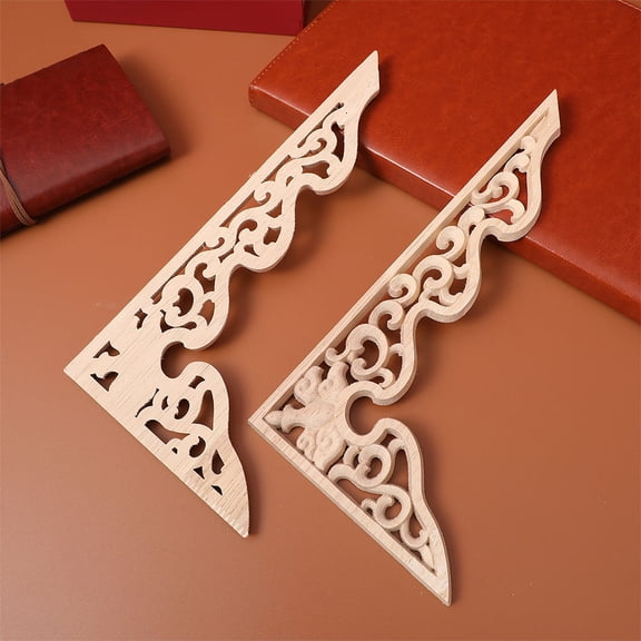 MLINS 4 Pcs Decorative Molding Engraved Piece Classic Decor 21.00X11.00X0.70CM Khaki