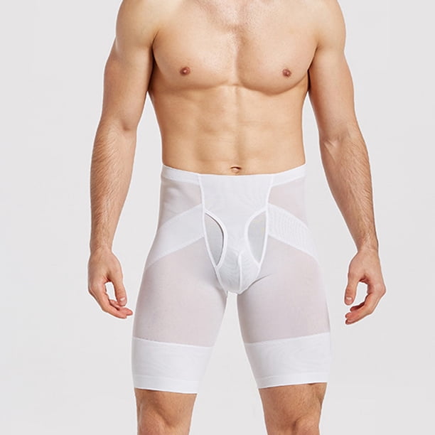 Pantalones moldeadores de moda para hombre, de gasa de color liso, semitransparentes, de poliéster.