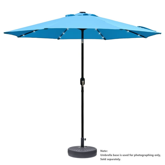 Abble 9 ft. Steel Crank and Tilt Stripe Market Patio Umbrella