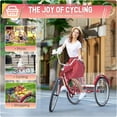 thumbnail image 6 of Marknig Adult Tricycle, 24 inch 7 Speed Three Wheel Bicycle, Cruiser Trike with Large Basket for Adult, Seniors, Women, Men for Shopping Picnic Outdoor Activities, Red, 6 of 8