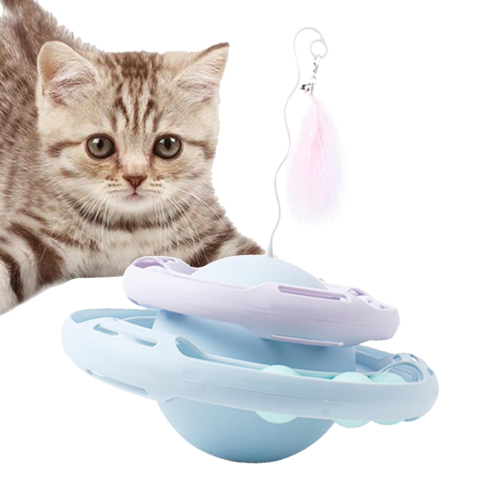 EHJRE 360 Degree Cat Tumbler Toy Indoor Training Chasing Playing Rolling Ball Interactive Cat Toys - Blue Purple
