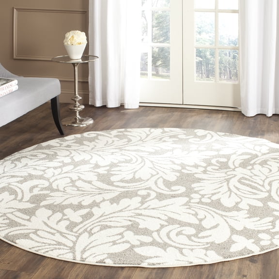 Safavieh Amherst Thorburn Floral Area Rug, Dark Gray/Beige, 7' x 7' Round