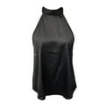 thumbnail image 6 of Womens Neck Satin Tank Tops Backless Sleeveless Crop Tank Top Black S, 6 of 6