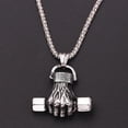 thumbnail image 1 of Hip-hop Dumbbell Weightlifting Master of Sports Pendant Necklace Cool For Man Collar Rock Rapper Jewelry Street Style Jewelry, 1 of 5