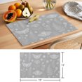 thumbnail image 6 of Grey Butterfly Botanical Placemats Set of 2 Summer Plants Line Art Place Mats Indoor Wipeable Table Mats Washable Cloth Dining Table Placemats for Kitchen Holiday Party Home Decor 13x19 Inch, 6 of 9