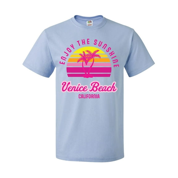 Inktastic Summer Enjoy the Sunshine Venice Beach California in Pink T-Shirt