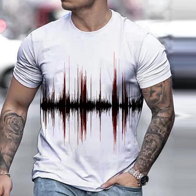 EGNMCR T-Shirts à Manches Courtes pour Hommes Été Décontracté Col Ras du Cou T-shirt, Mode Homme Décontractée Col Rond Chandail Imprimé T-shirt à Manches Courtes Haut,