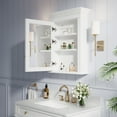 thumbnail image 3 of ANGELES HOME 24" x 30" Wall Mount Medicine Cabinet with Double-Side Mirrors,  Bathroom Mirrored Cabinet Storage Organizer with Single Soft-Close Door and 2 Solid Wood Shelves, White, 3 of 13