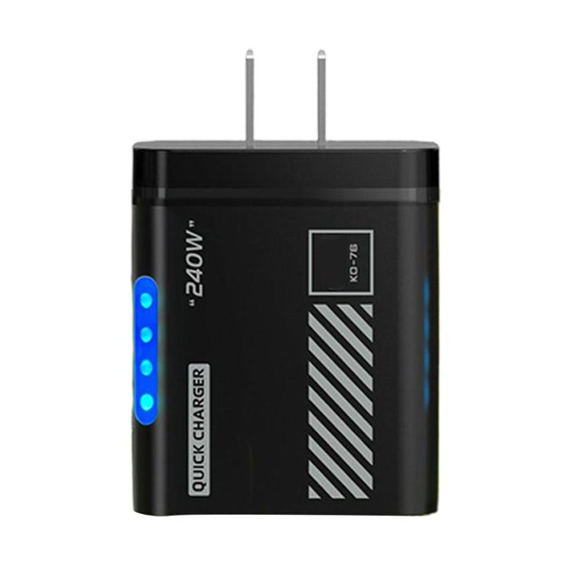 240W Fast Charging Wall Charger, 3PD + 2USB Ports, US/EU Plug, LED Indicator, Smart Charging Head for Mobile Phones