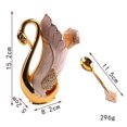 thumbnail image 4 of 7Pcs Swan Fruit Base Holder Spoon Set Salad Dessert Coffee Cake Tableware Golden White, 4 of 9