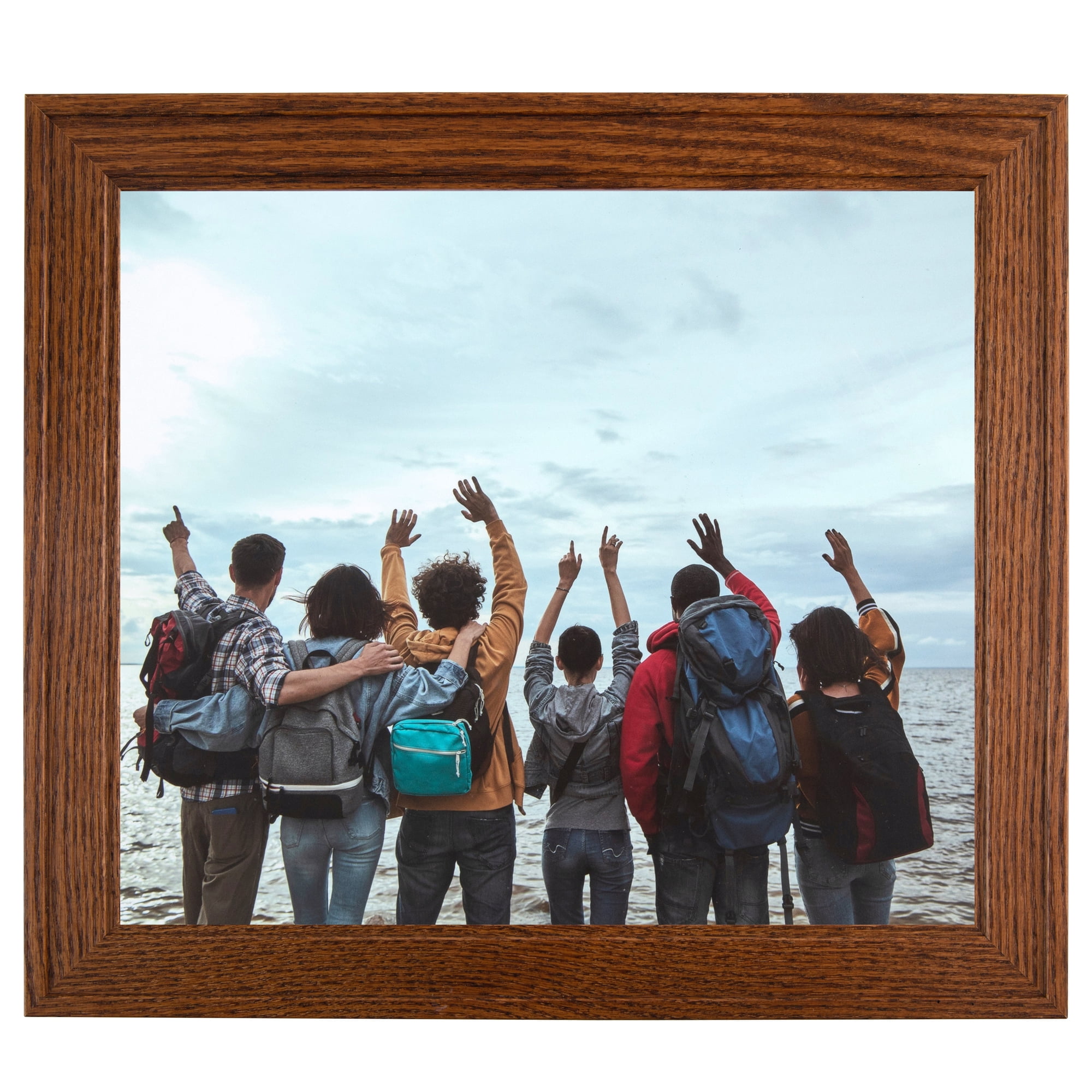 ArtToFrames 18x24 Inch Walnut Picture Frame, This Brown Wood Poster Frame is Great for Your Art or Photos, Comes with 060 Plexi Glass (4105)