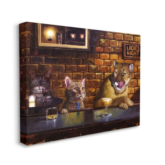 Stupell Industries Cougar at the Bar Ladies Night Animal Humor Canvas Wall Art Design by Lucia Heffernan, 30" x 40"