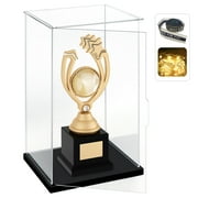 LANSCOERY Clear Baseball Football Display Case Acrylic Cube Display Holders,20x15x20cm