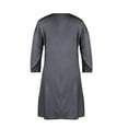 thumbnail image 6 of FAVIPT Plus Size Denim Dress for Women 3/4 Sleeve V Neck Dress Solid Color Knee Length Dresses Casual Fashion Summer 2025 Dress Gray,XXXL, 6 of 6