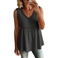 thumbnail image 3 of BUIGTTKLOP Tank Tops for Women 2026 Crochet V Neck Cotton Linen Shirts Babydoll Sleeveless Blouses Summer Clothes, 3 of 5