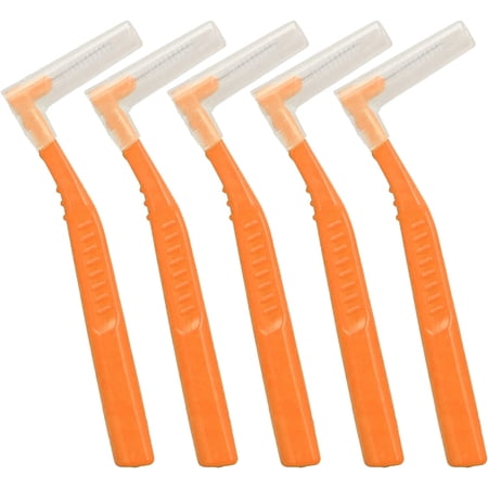 5pcs L Shaped Interdental Brushes  Effective Cleaning Plaque Removal Braces Brush for Tooth Care Detail Cleaning (Blue)