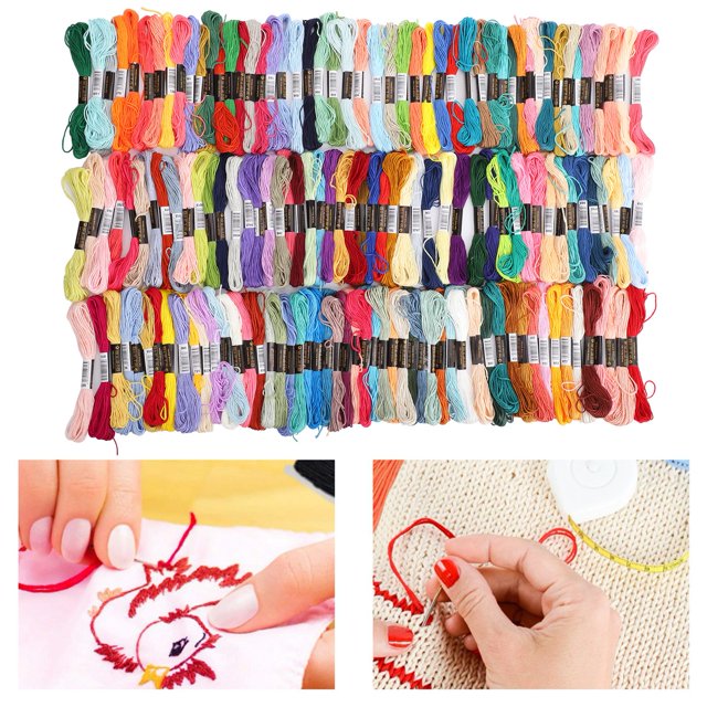 Cotton Embroidery Thread, Skeins Floss Skein, 150Pcs Embroidery Thread, Multicolour Neighbors For Children Friends Beginners