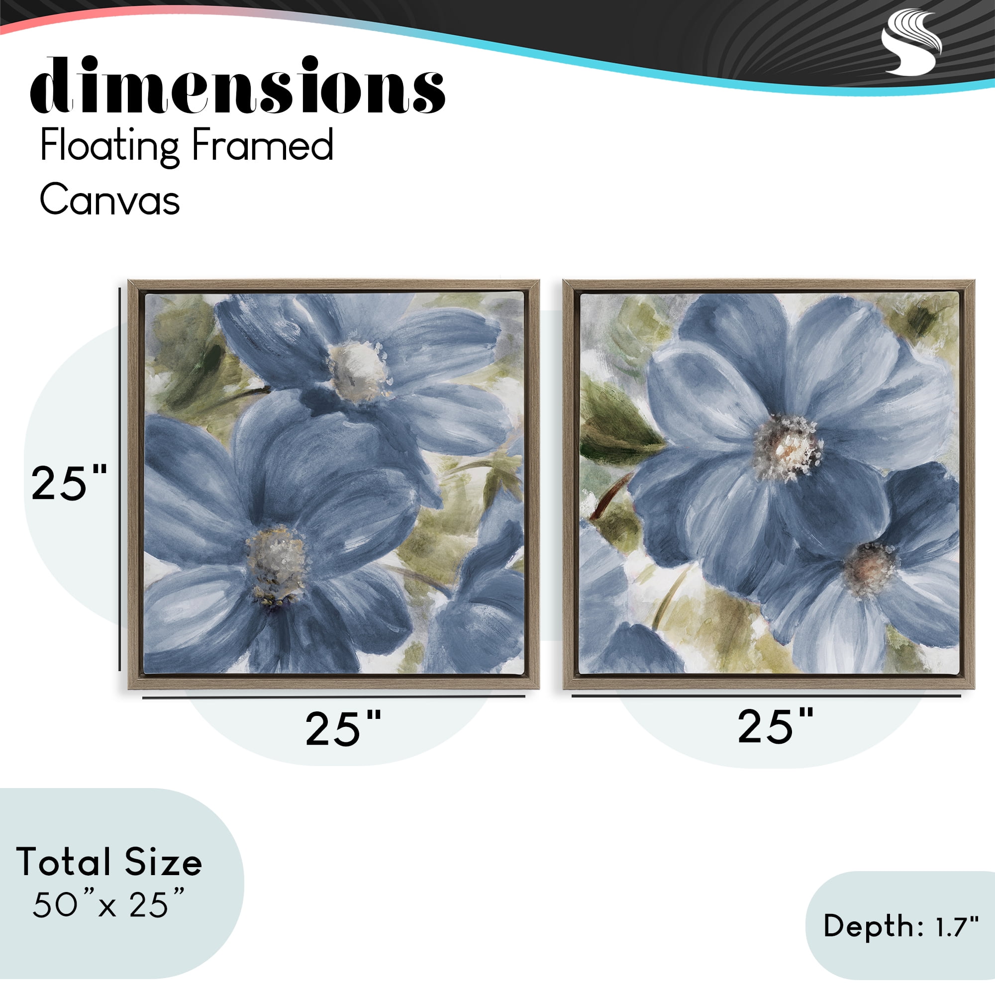 Stupell Industries Floral Walk in Beauty 2 Piece Brown Framed Floater Canvas Set, design by Lanie Loreth