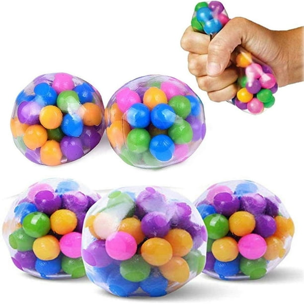Lot de 5 balles anti-stress Squishy, jouet sensoriel coloré pour