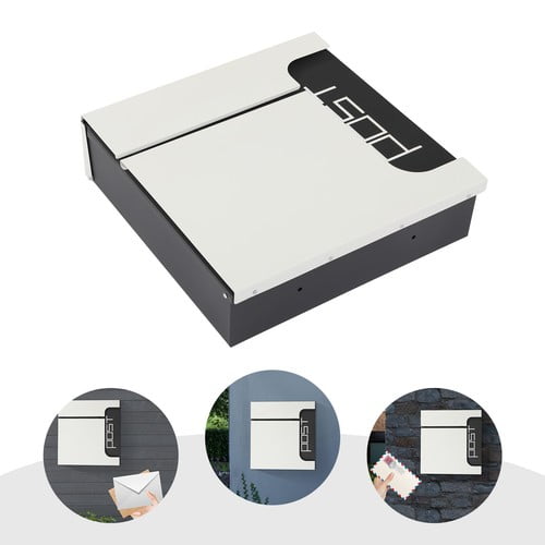 Stainless Steel Mail Letter Post Box Outdoor Wall Mount Lockable Letters Mailbox