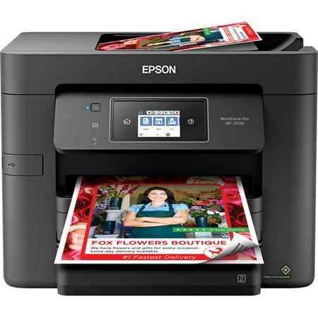 Epson WorkForce Pro WF-3730 Inkjet Multifunction Printer - Color - Copier/Fax/Printer/Scanner - 4800 x 2400 dpi Print - Automatic Duplex Print - 1200 dpi Optical Scan - 500 sheets Input - Fast