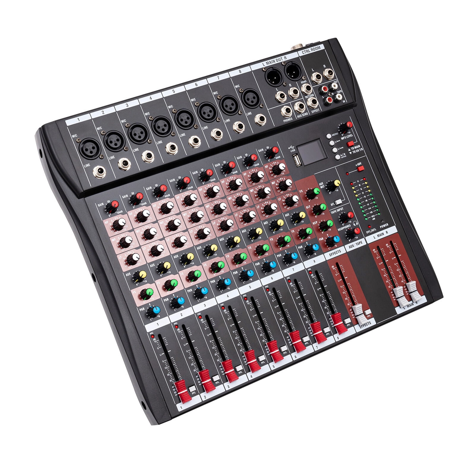 ToppiJoy 8-Channel DJ Mixer, Professional Audio Mixer, 8-channel Professional Mixer