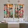 thumbnail image 2 of Boho Kitchen Curtains Set for Windows - 3 Piece Bohemian Flower Valance for Sink, Living Room, Bedroom - Floral Decor, 54x36 Inches, 2 of 7