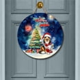 thumbnail image 2 of Merry Christmas and Happy New Year Santa Collie Holiday Xmas Winter Round Wood Sign Collie Dog Lover Gifts Idea Hanging Wall Home Decor - 00024, 2 of 5