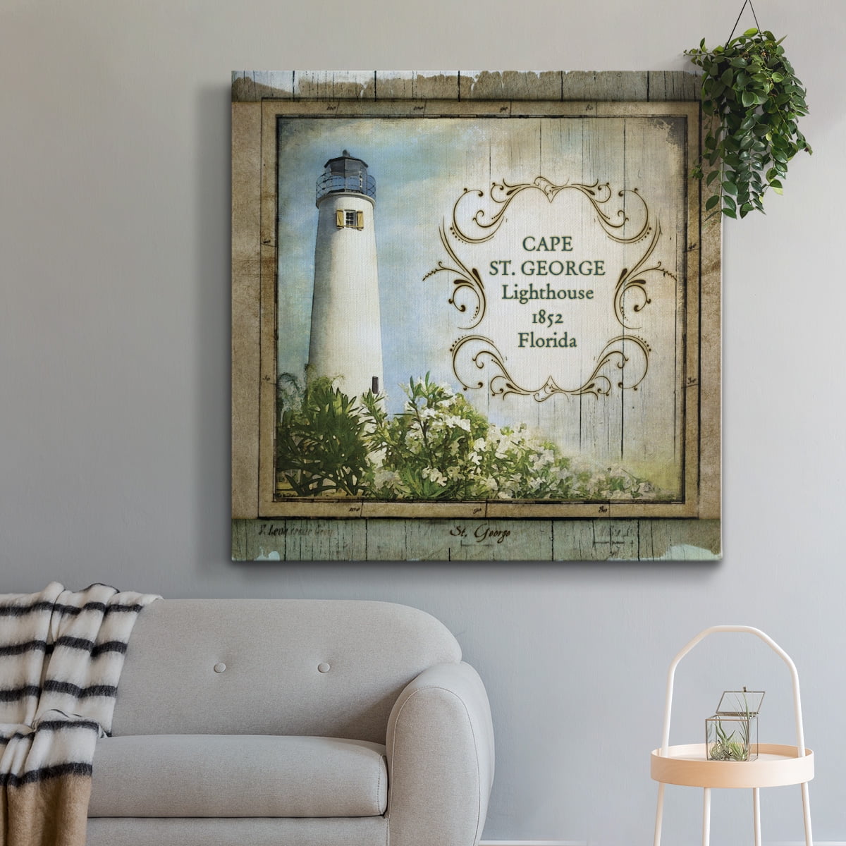 Wexford Home Florida Lighthouse X-Premium Gallery Wrapped Canvas, 10" x 10" - Ready to Hang