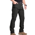 thumbnail image 4 of Dwellite Straight Cargo Pants for Men Relaxed Hiking Pants Durable Waterproof Work Pant with Pockets(No Belt) Black M, 4 of 9
