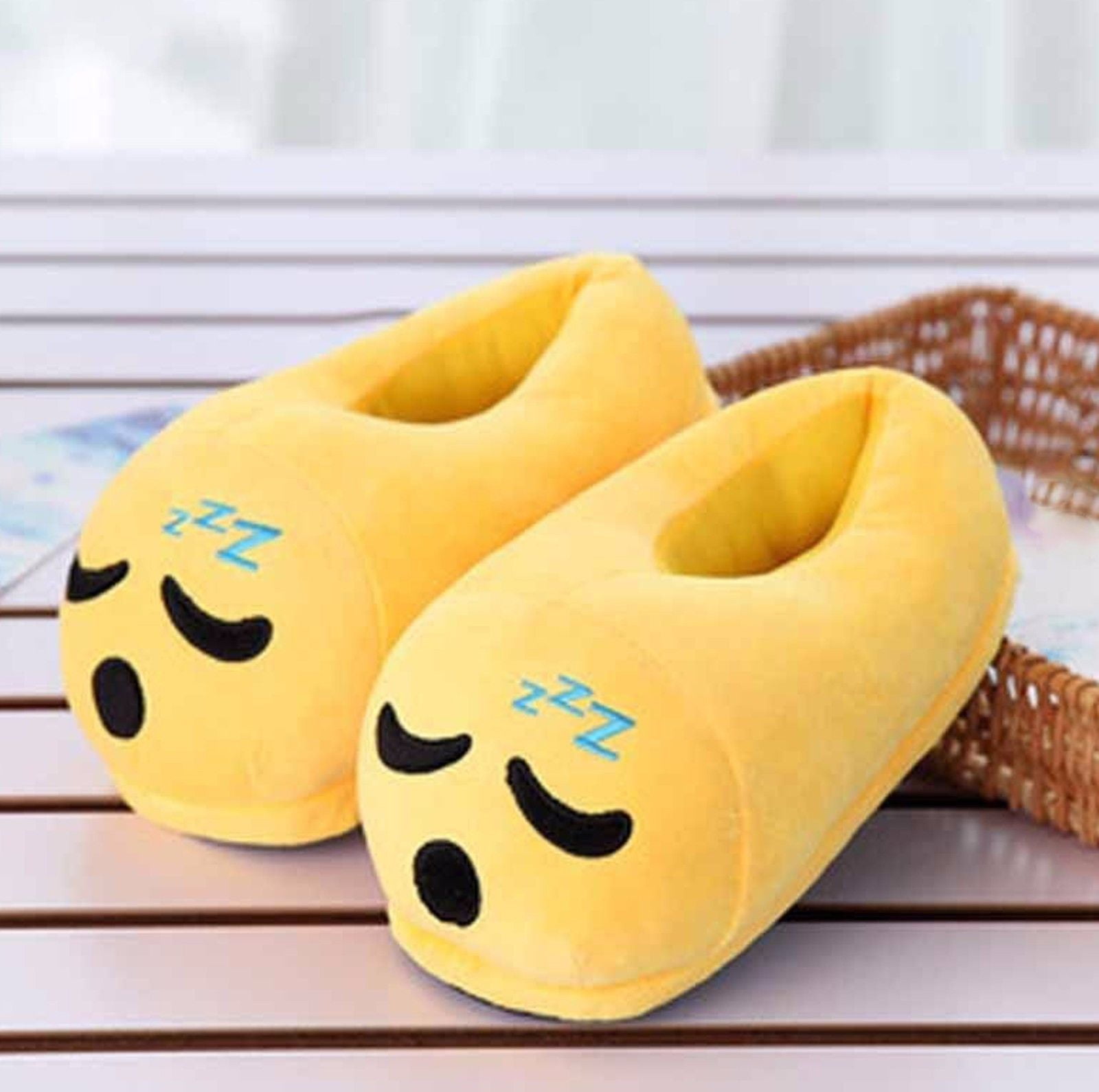 Warm Cozy Soft and Funny Comfort Emoji Slippers Heart Eye Cartoon Cute 