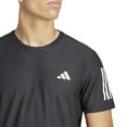 thumbnail image 3 of Men's adidas Own The Run Running Tee Color: Black Size: L, 3 of 4