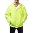 thumbnail image 3 of Pro Club Men's Fleece Lined Windbreaker Jacket, Large, Safety Green, 3 of 4