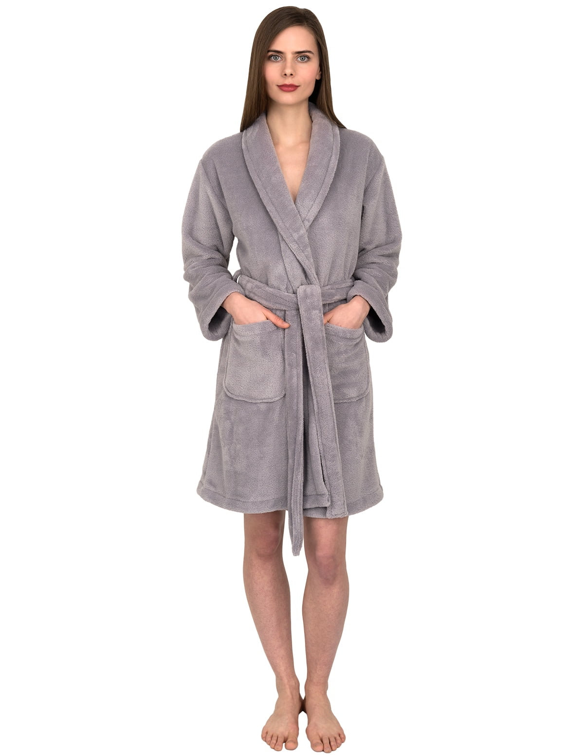 TowelSelections Women's Robe, Plush Fleece Short Spa Bathrobe