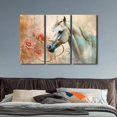 thumbnail image 3 of Canvas Wall Art White Brown Horse Canvas Pictures Wall Decor Farmhouse Animals Canvas Painting Rustic Artwork Canvas Prints Living Room Bedroom Bathroom Office Home Wall Decoration Unframed, 3 of 6