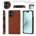 thumbnail image 3 of Dteck Flip Leather Wallet Case for iPhone 16 5G, Crossbody Wallet Phone Case with Credit Card Holder Strap Lanyard, Women Girl Purse Kickstand, Brown, 3 of 8