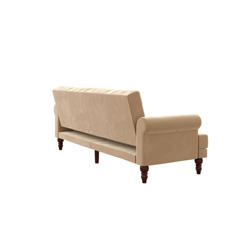 Novogratz Upholstered Cassidy Futon Convertible Couch Ivory