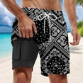 thumbnail image 1 of WILLBEST Pantalones Cortos Casuales de Verano para Hombre, Pantalones Cortos de Playa con Doble Capa Interior y Estampado de Moda con Bolsillo, 1 of 3