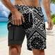 thumbnail image 1 of WILLBEST Pantalones Cortos Casuales de Verano para Hombre, Pantalones Cortos de Playa con Doble Capa Interior y Estampado de Moda con Bolsillo, 1 of 3