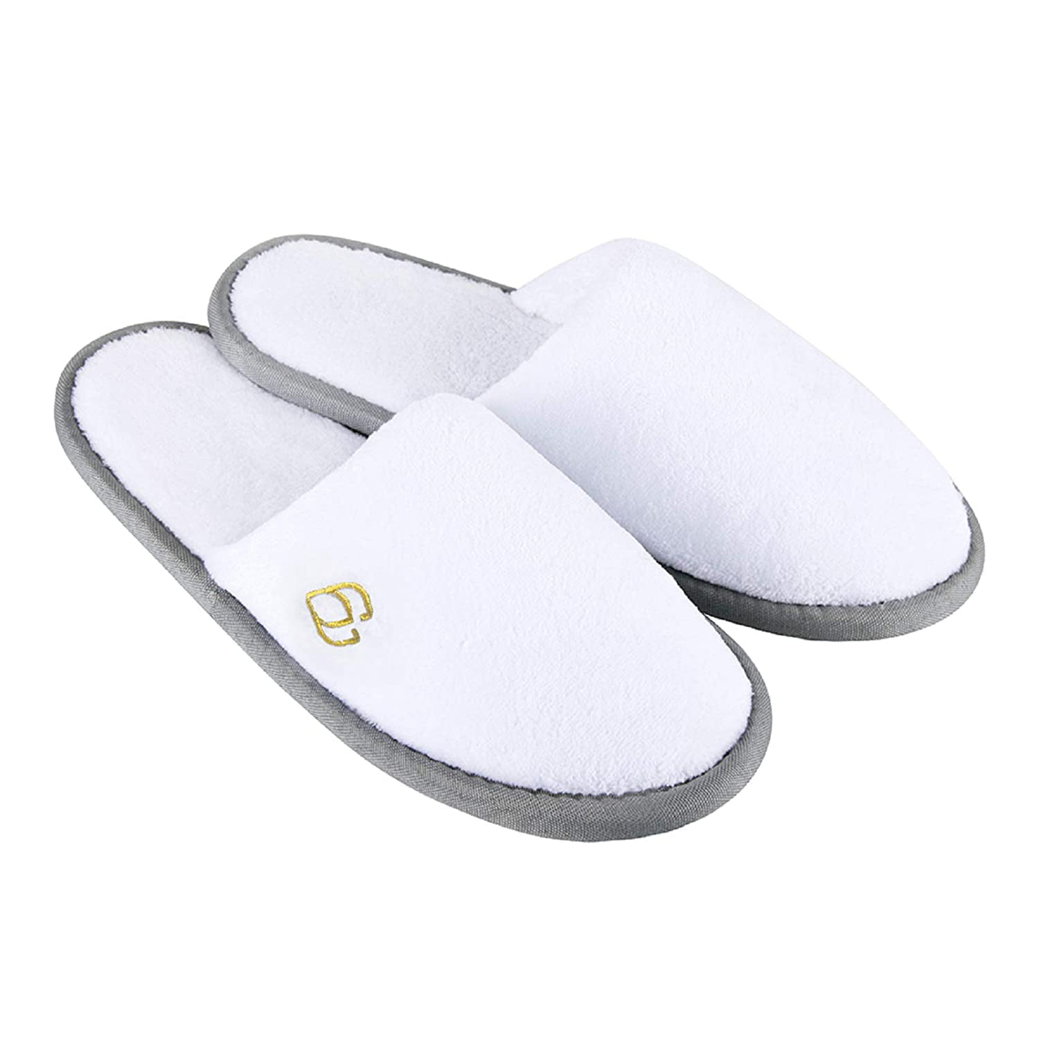 Piping Æsel Fisker Spa Slippers, Closed Toe(Large Size,12 Pairs) Disposable Indoor Hotel  Slippers, Fluffy Coral Fleece, Padded Sole for Comfort- for Guests, Hotel,  Travel, Fits Up to US Men Size 12 & Women Size 13 -