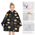 thumbnail image 6 of Halloween Black Colorful Ghosts and Pumpkins Blanket Hoodies for Kids 6-13YR Oversize Wearable Blanket Hoodies for Boys Girls Teens, 6 of 7