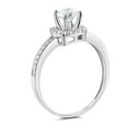 thumbnail image 3 of Wellingsale Ladies Solid 14k White Gold Polished CZ Cubic Zirconia Round Cut Halo Engagement Ring with Side Stones - Size 4.5, 3 of 6