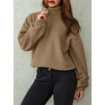 thumbnail image 4 of xiaxaixu Women's Spring Autumn Loose Sweatshirt Solid Color Long Sleeve Half Zip Up Pullover, 4 of 9