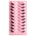 thumbnail image 1 of Pestañas postizas naturales, medias pestañas, cortas y tenues, de visón sintético, 10 pares, 1 of 5