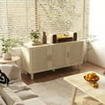 thumbnail image 2 of HOMCOM Boho Sideboard, Coffee Bar Cabinet with Rattan Doors, Natural, 2 of 10