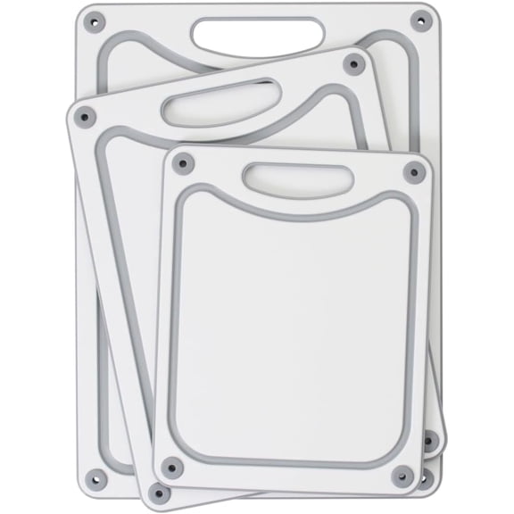 Dexas Fresh Prep 3-Pack Non-Slip Recycled Poly Cutting Boards - 13x17, 11x 14, 9x12