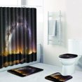thumbnail image 5 of Ensemble de 4 Pcs Tapis de Bain Motif Étoilé Couverture de Tapis de Toilette Ensemble de Rideau de Douche, 5 of 5