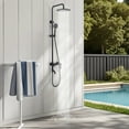 thumbnail image 2 of 3-Function 304 Stainless Steel Wall-Mounted Outdoor Shower System, Matte Black, 2 of 13